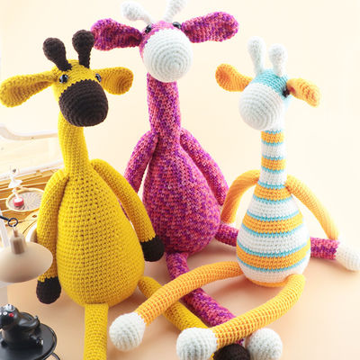 হস্তনির্মিত Crochet পুতুল বুনন বেবী জিরাফ কাস্টমাইজড পাইকারি