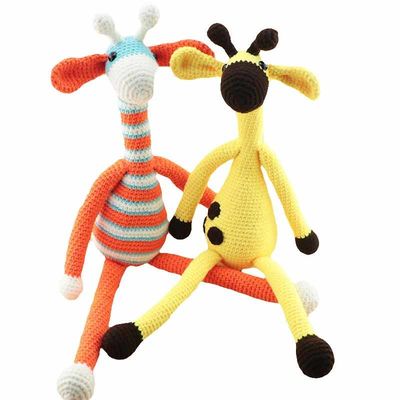 হস্তনির্মিত Crochet পুতুল বুনন বেবী জিরাফ কাস্টমাইজড পাইকারি