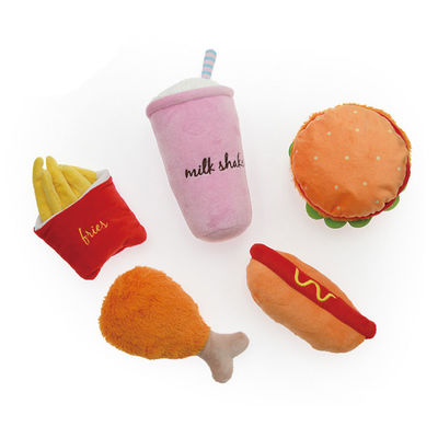 ই এম / ওডিএম ইন্টারেক্টিভ ফুড আকৃতির প্লাশ স্কুইকি ডগ টয়